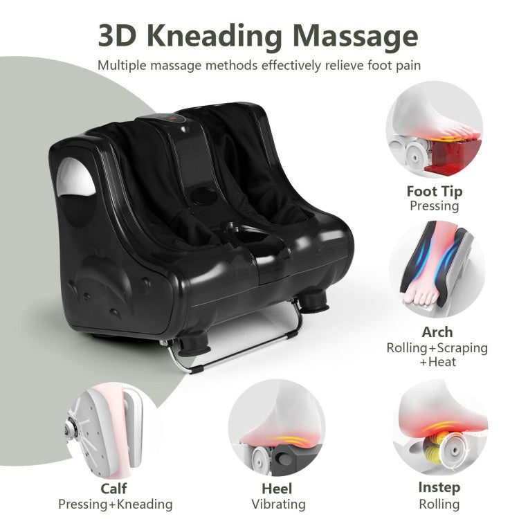 Shiatsu Electric Foot and Calf Massager with Heat Vibration Deep Kneading