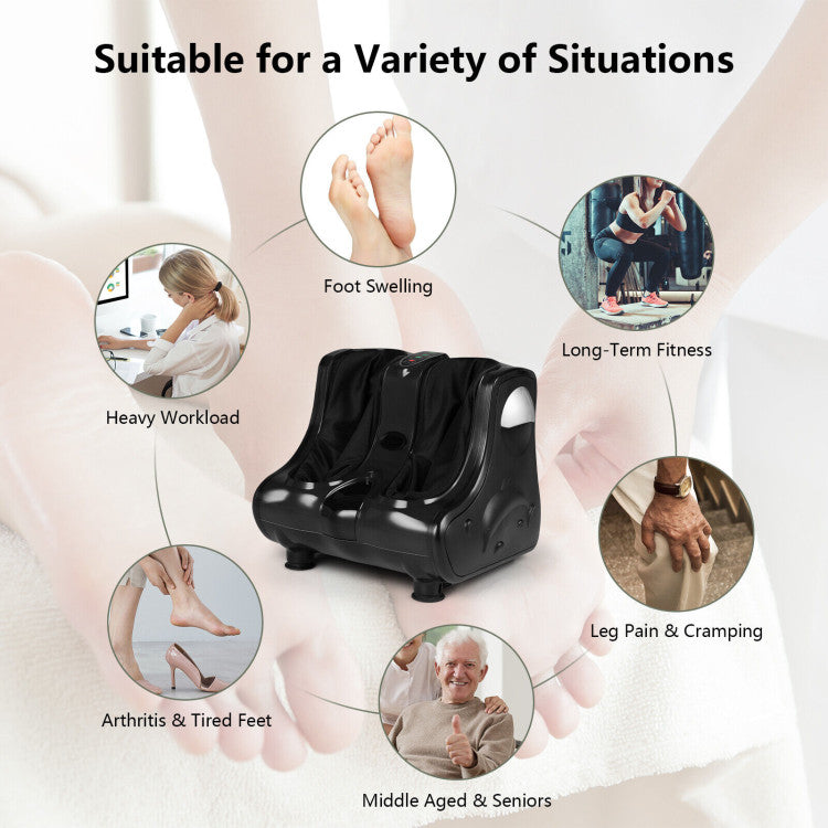 Shiatsu Electric Foot and Calf Massager with Heat Vibration Deep Kneading