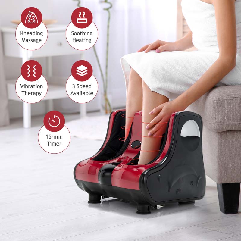 Foot Calf Leg Massager Machine with Heat, Electric Foot Massager, Shiatsu Rolling Vibration Deep Kneading Massage Therapy - Westfield Retailers