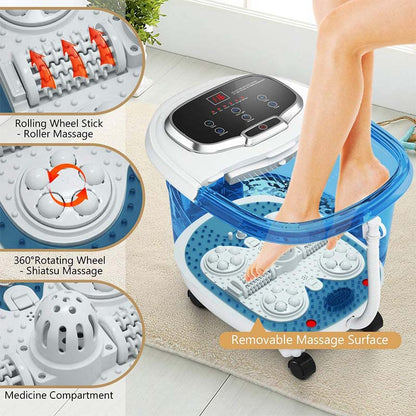 Foot Spa Bath Massager with Motorized Shiatsu Massage Balls and Adjustable Water Jets