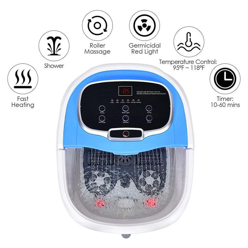 Foot Spa Bath Massager with Motorized Shiatsu Massage Balls and Adjustable Water Jets