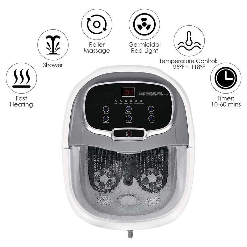 Foot Spa Bath Massager with Motorized Shiatsu Massage Balls and Adjustable Water Jets