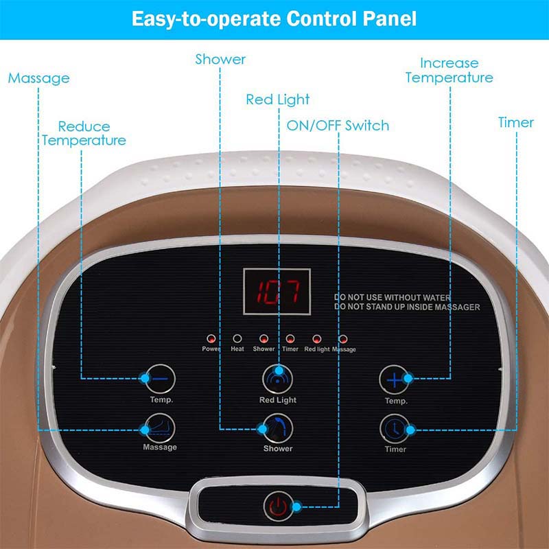 Foot Spa Bath Massager with Motorized Shiatsu Massage Balls and Adjustable Water Jets