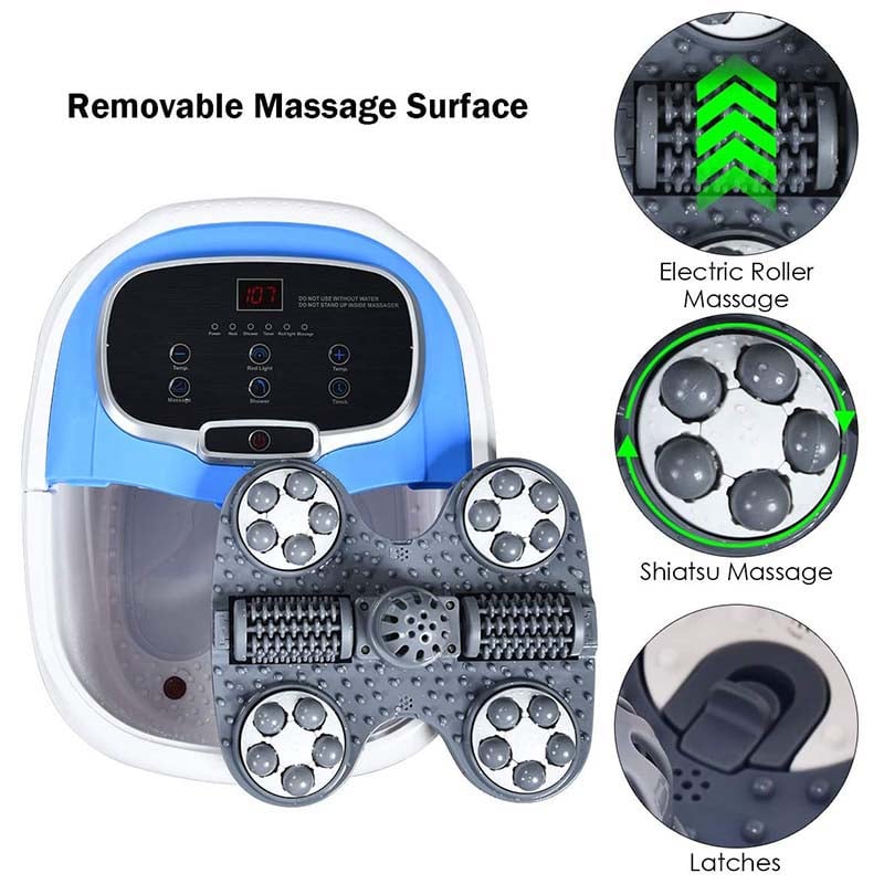 Foot Spa Bath Massager with Motorized Shiatsu Massage Balls and Adjustable Water Jets