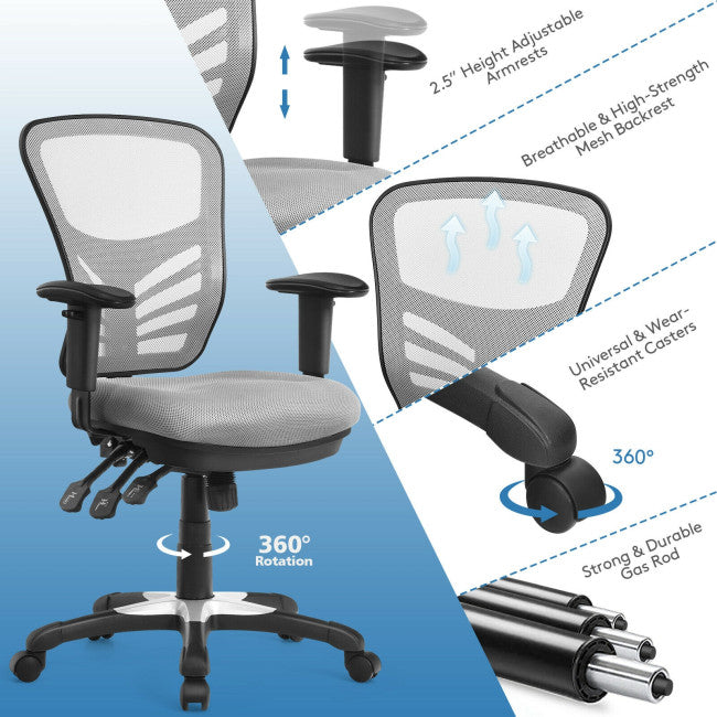 Ergonomic Mesh Office Chair Recliner Computer Desk Chair with Adjustable Armrests and Back Height