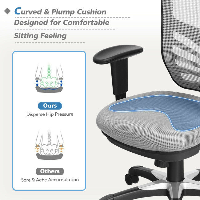 Ergonomic Mesh Office Chair Recliner Computer Desk Chair with Adjustable Armrests and Back Height