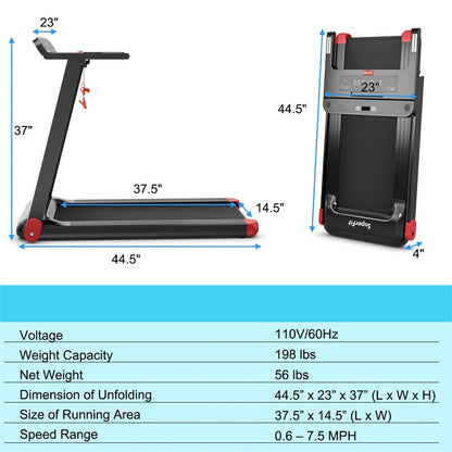 Folding Electric Superfit Treadmill Walking Running Machine