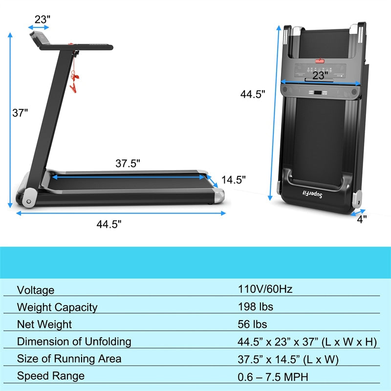 Folding Electric Superfit Treadmill Walking Running Machine