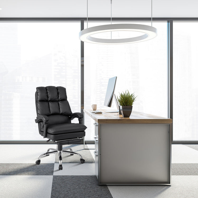 ComfyChair - Ergonomic Adjustable Swivel Office Chair with Retractable Footrest