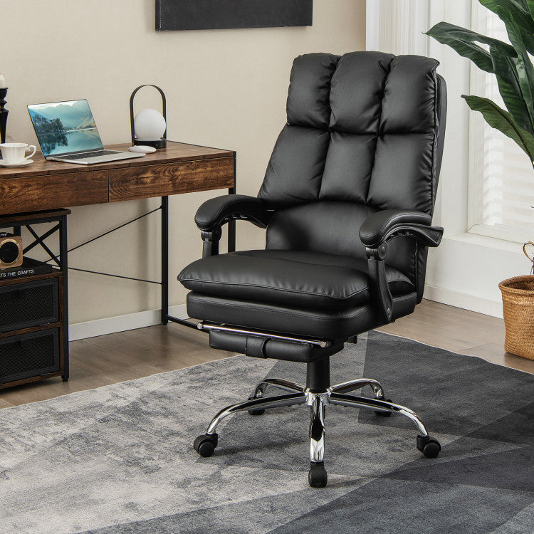ComfyChair - Ergonomic Adjustable Swivel Office Chair with Retractable Footrest
