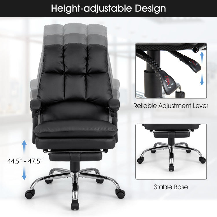 ComfyChair - Ergonomic Adjustable Swivel Office Chair with Retractable Footrest