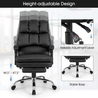 ComfyChair - Silla de oficina ergonómica, giratoria y ajustable con reposapiés retráctil 