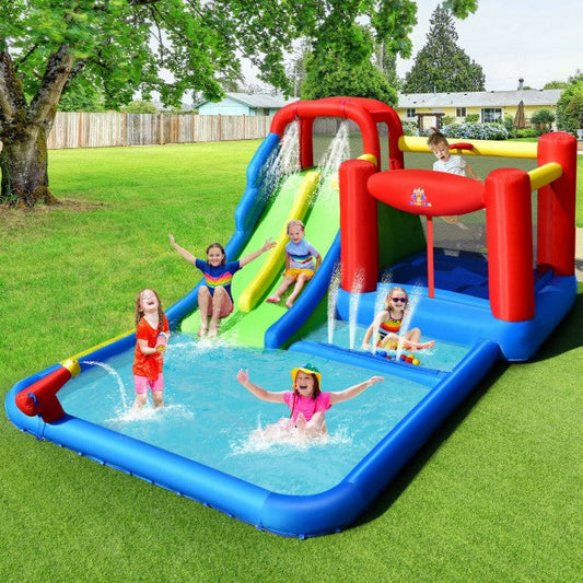 Inflatable Castle Kids Dual Water Slides Bounce House