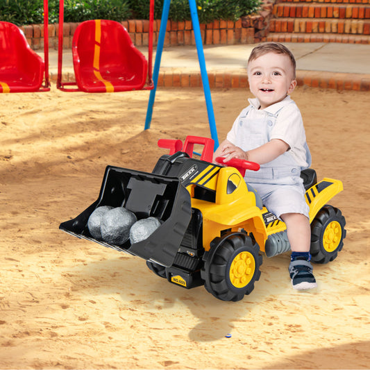 6V Electric Kids Ride On Bulldozer Pretend Play Truck Toy with Adjustable Bucket