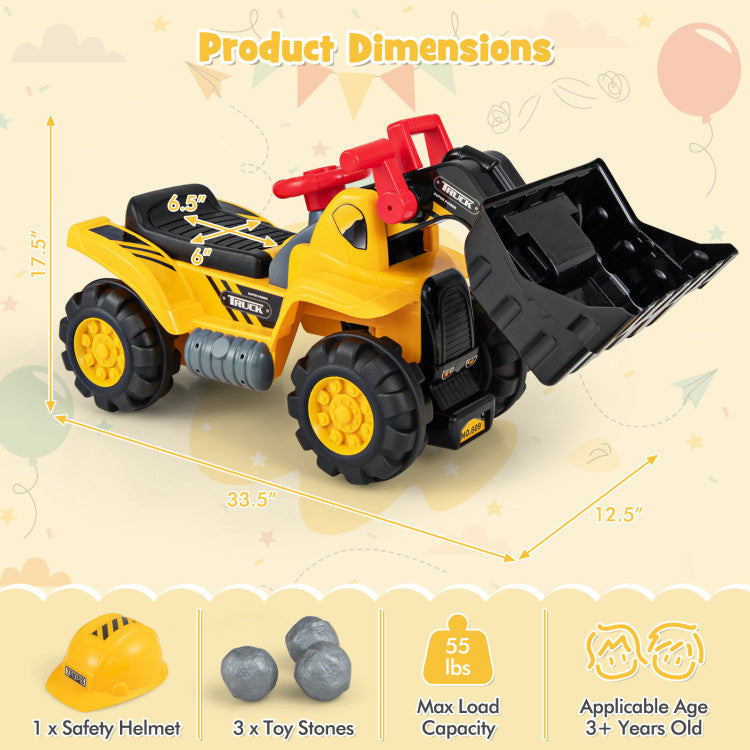 Los niños eléctricos 6V montan en el juguete del camión del juego de simulación de la niveladora con el cubo ajustable 