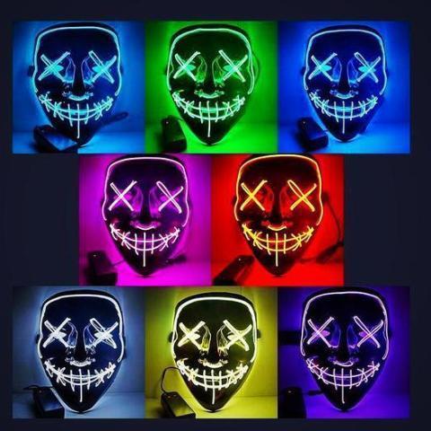 LED Face Mask Halloween Neon Light - Westfield Retailers