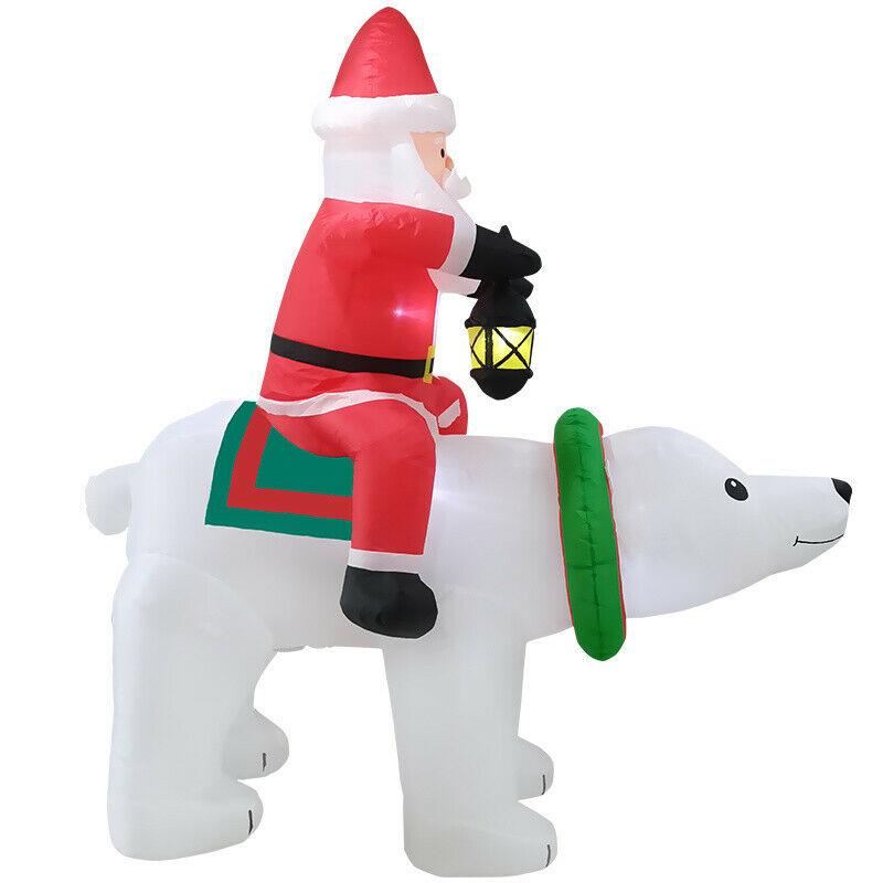 Giant Inflatable Outdoor Christmas Blow Up Santa With Polar Bear 7 Ft - Westfield Retailers