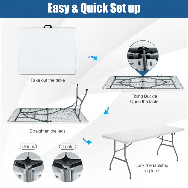 Outdoor Portable Folding Picnic Camping Table with Carrying Handle