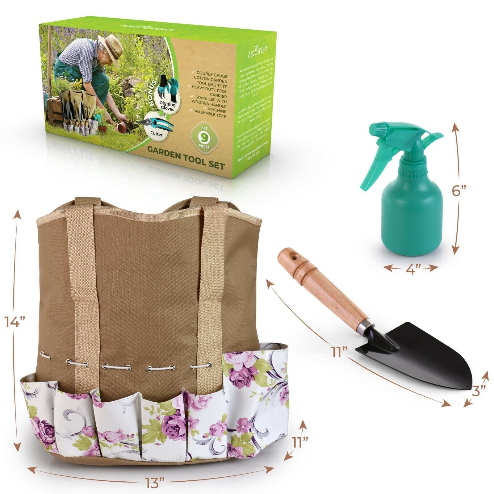 Ultimate Gardening Tote Hand Tool Set 9 pcs - Westfield Retailers