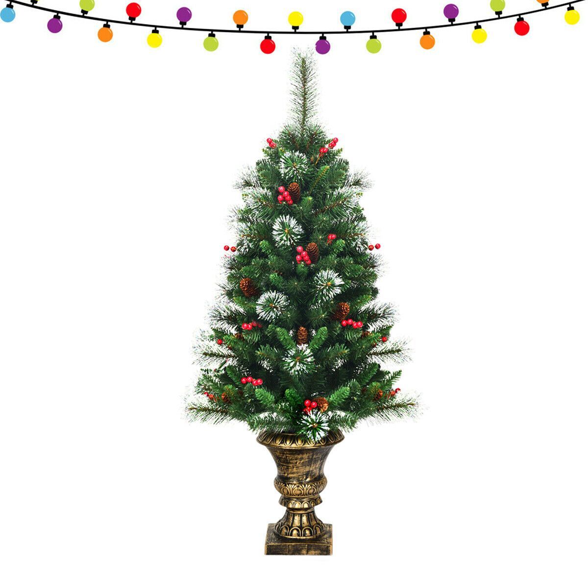 Snow Flocked Pre Lit Artificial Christmas Tree 4 Ft - Westfield Retailers