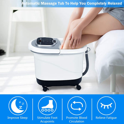 Portable Foot Spa Bath Massager with Motorized Rollers for Foot Stress Relief