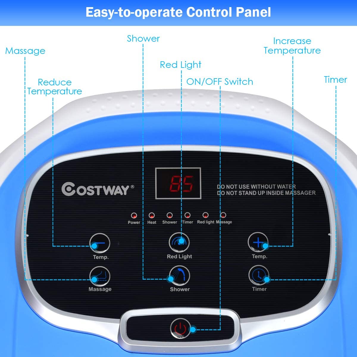 Portable Foot Spa Bath Massager with Motorized Rollers for Foot Stress Relief