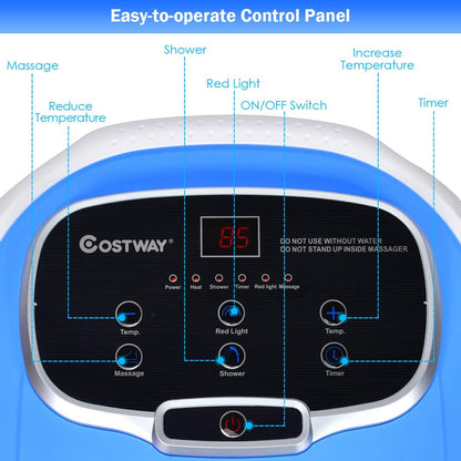 Portable Foot Spa Bath Massager with Motorized Rollers for Foot Stress Relief