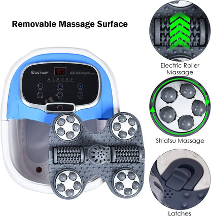 Portable Foot Spa Bath Massager with Motorized Rollers for Foot Stress Relief