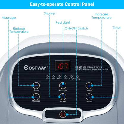 Portable Foot Spa Bath Massager with Motorized Rollers for Foot Stress Relief