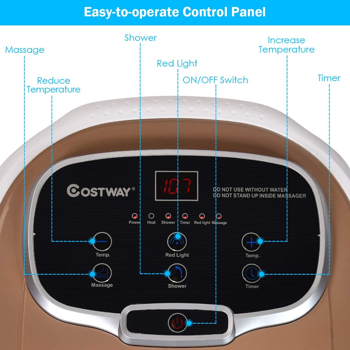 Portable Foot Spa Bath Massager with Motorized Rollers for Foot Stress Relief