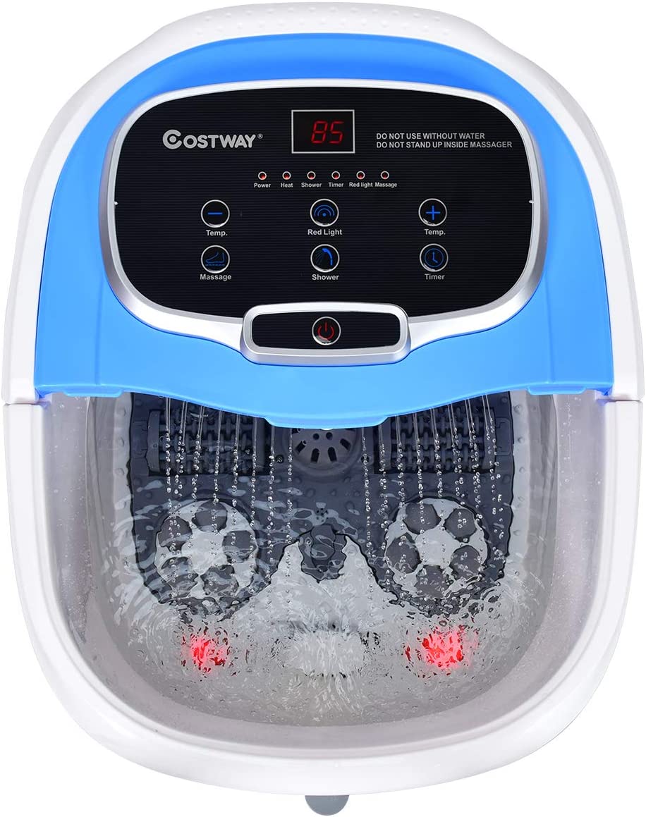 Portable Foot Spa Bath Massager with Motorized Rollers for Foot Stress Relief