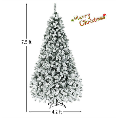 Pre-Lit PVC Snow Flocked Artificial Christmas Tree with LED Lights