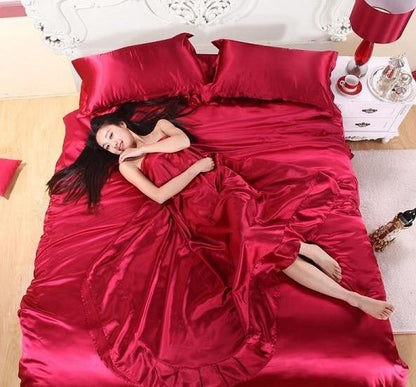 Original Pure Satin Silk Bedding Set (Polyester Satin Silk) - Westfield Retailers