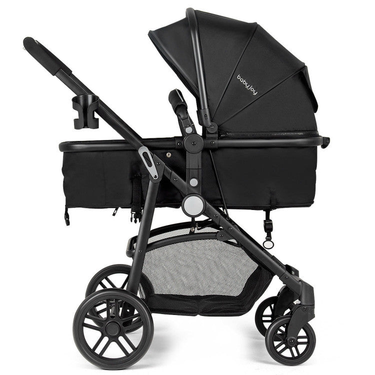 2-in-1 Foldable Pushchair Newborn Infant Baby Stroller