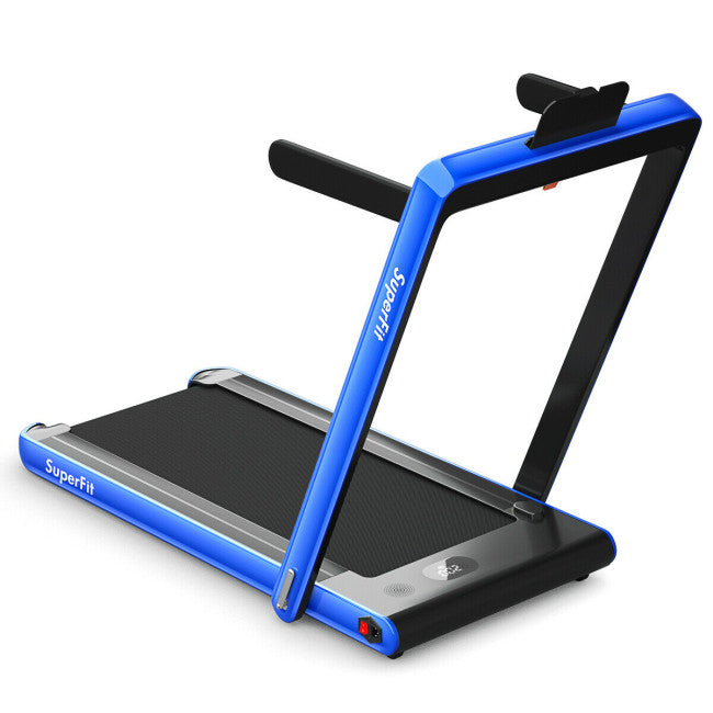 2-in-1 Electric Treadmill 2.25HP Folding Running Machine with Dual Display and Remote Controller