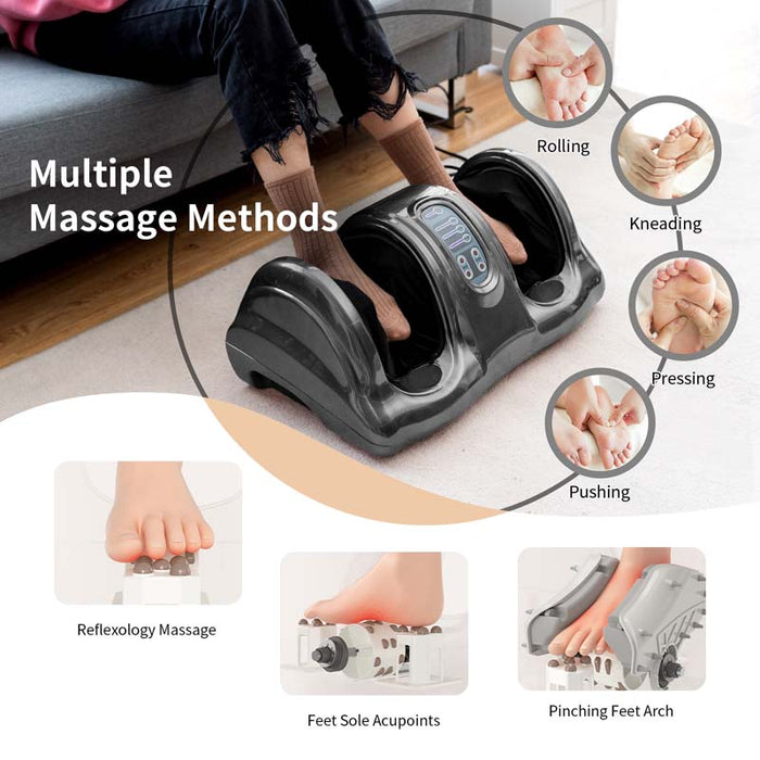 Electric Shiatsu Foot Massager with High Intensity Rollers, Massage Machine for Feet