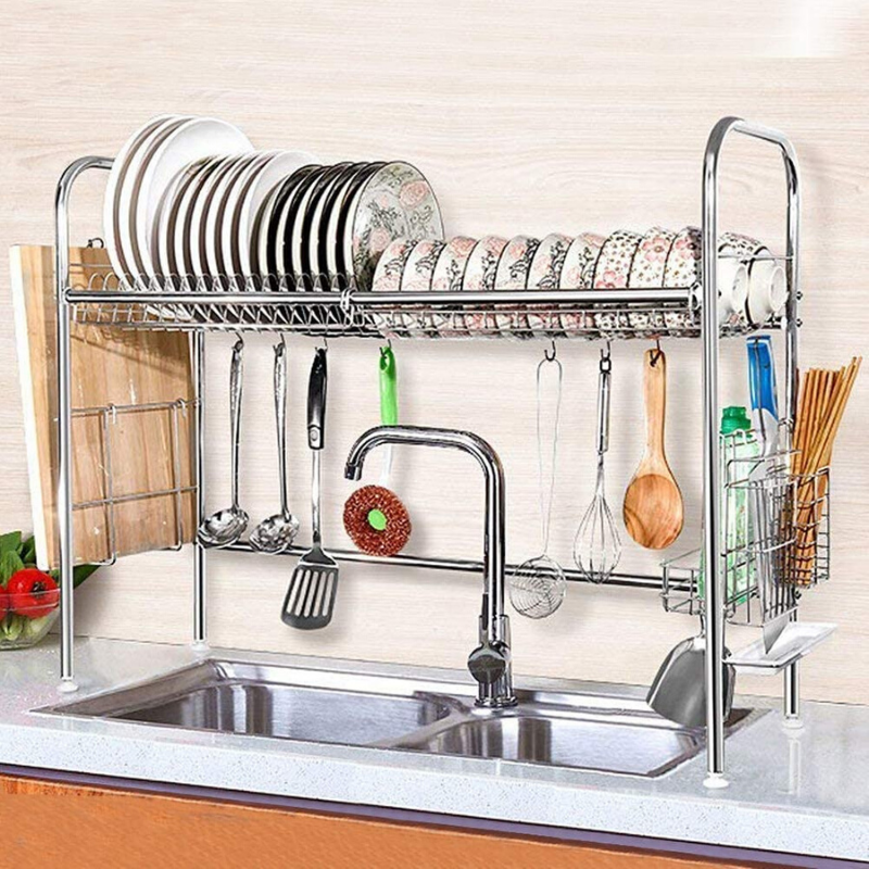 Premium Stainless Steel Over The Sink Dish Drying Rack - Westfield Retailers