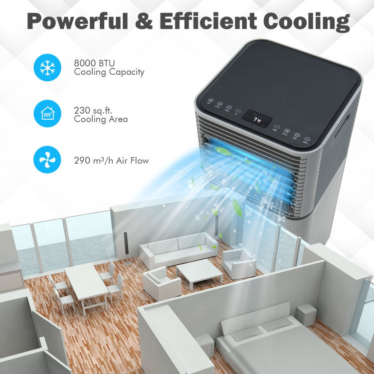 8000 BTU(Ashrae) 3-in-1 Air Cooler with Dehumidifier and Fan Mode