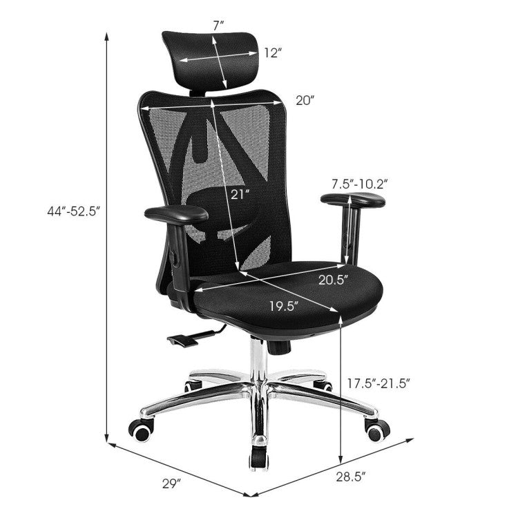 ComfyChair - Adjustable Height Mesh Swivel High Back Office Chair