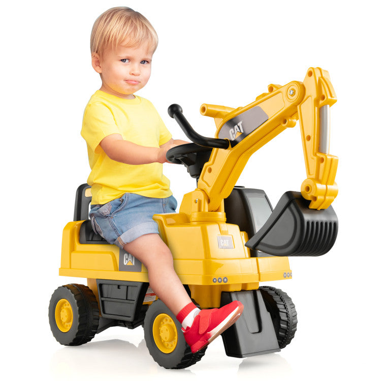 Functional Excavator Toy with Rotatable Digging Bucket