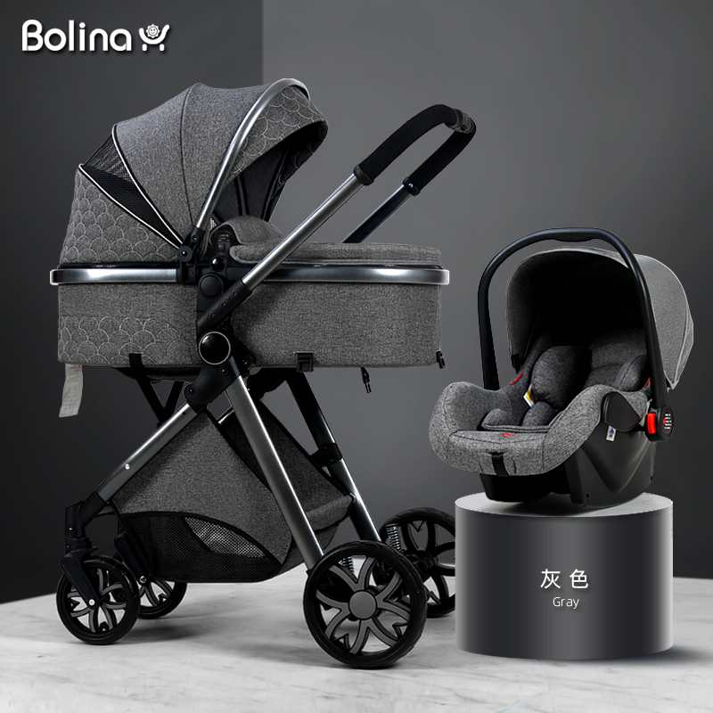 PramPlay™: 3-In-1 Baby Stroller With Basket Portable Toddler Carriage Prams