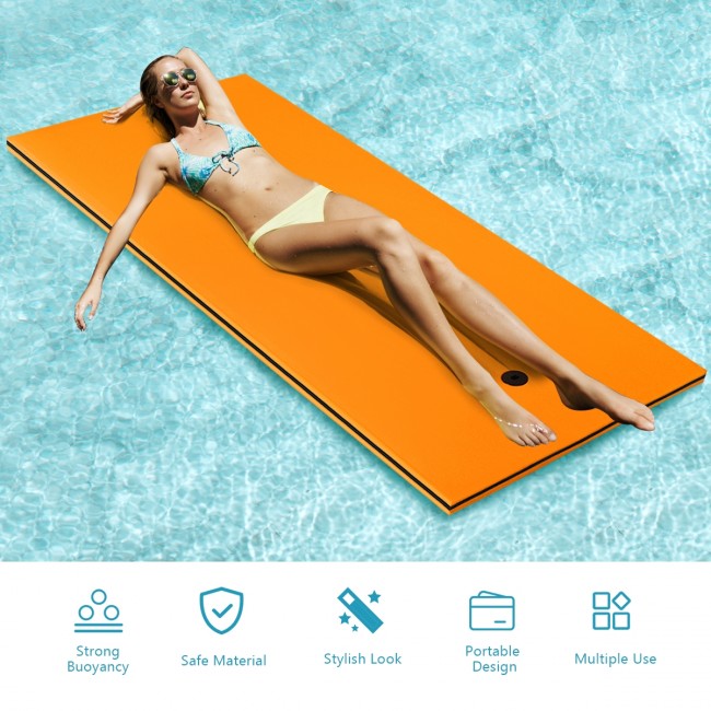 3-Layer Floating Water Mat Tear-Resistant Pad for Water Recreation and Relaxing