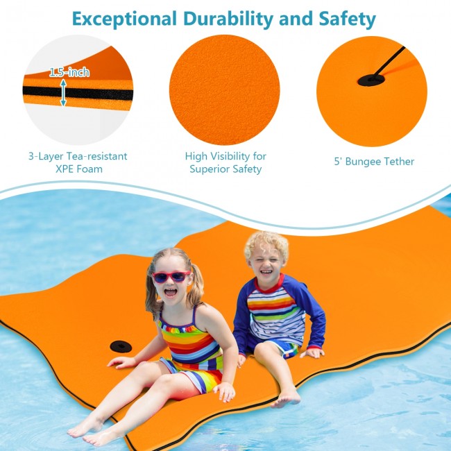 3-Layer Floating Water Mat Tear-Resistant Pad for Water Recreation and Relaxing