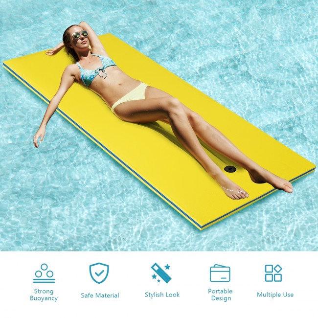 3-Layer Floating Water Mat Tear-Resistant Pad for Water Recreation and Relaxing