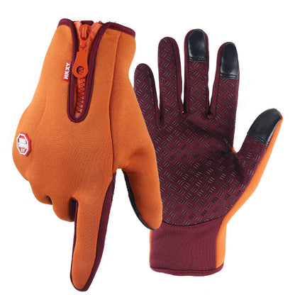 Ultra-Thin Thermal Gloves - Unisex Touch Screen Winter Fleece Gloves - M / Orange -Thermal Gloves - Westfield Retailers