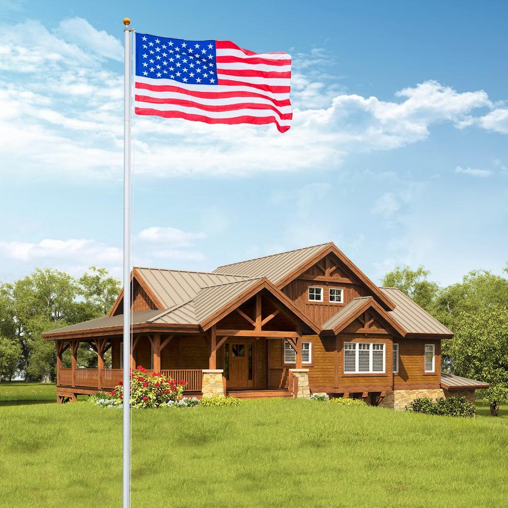 Heavy Duty Aluminum 25FT Telescoping Home Flagpole Kit - Westfield Retailers