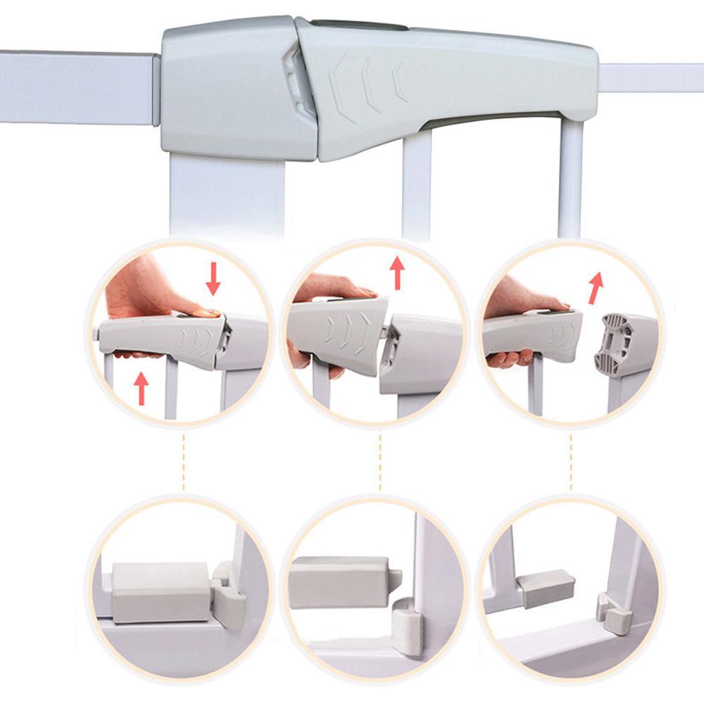 Wide Baby Walk Through Fence Gate With Door Pressure Mounted - Westfield Retailers