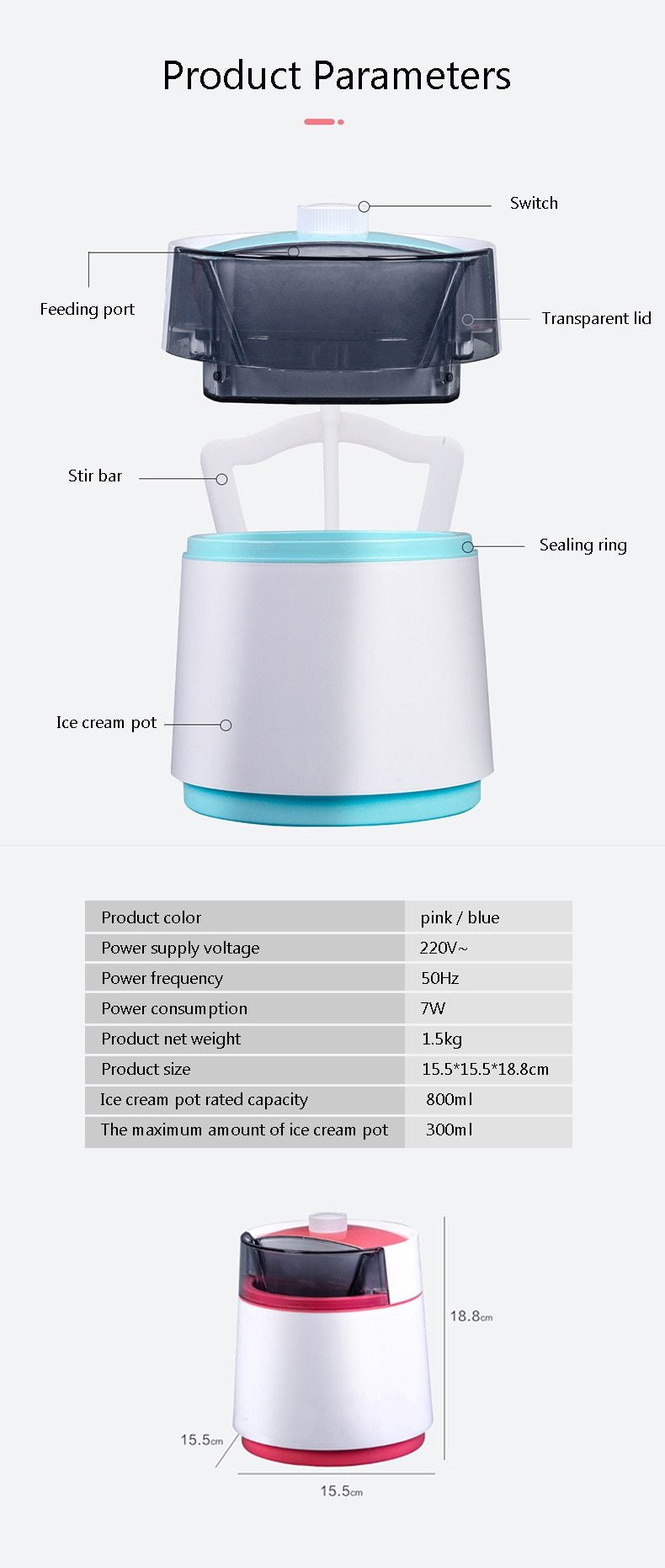 Premium Home Electric Ice Cream Maker Machine - Westfield Retailers