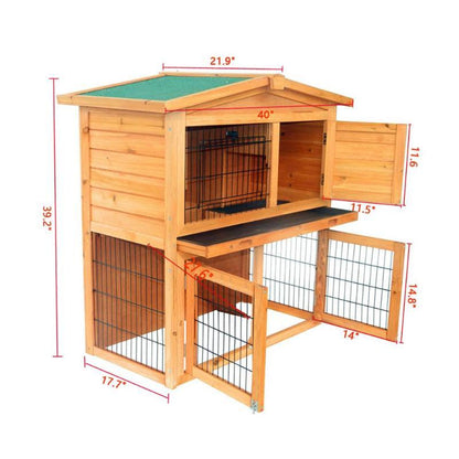 Large Indoor Outdoor Rabbit Hutch Cage House 40in - Westfield Retailers