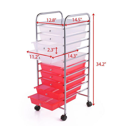 Heavy Duty 10 Drawer Rolling Storage Organizing Cart - Westfield Retailers